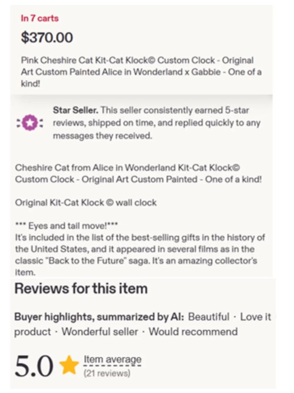 NIB Cheshire Cat Kit-Cat Klock Clock